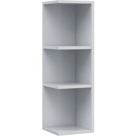Estantería Auxiliar Rinconera Noa para baño Estilo Contemporáneo en Color Blanco Brillo 65x20x21 cm