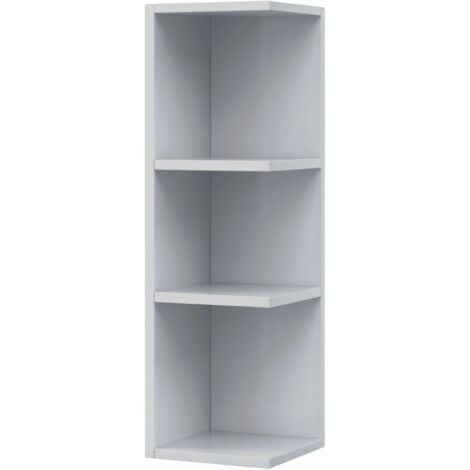 Estantería Auxiliar Rinconera Noa para baño Estilo Contemporáneo en Color Blanco Brillo 65x20x21 cm