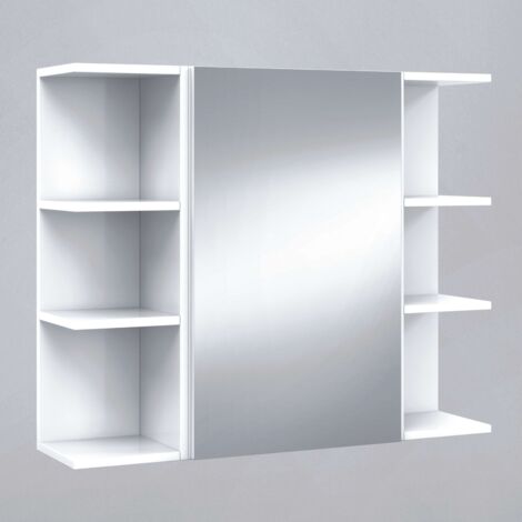 Estantería Auxiliar Rinconera Noa para baño Estilo Contemporáneo en Color Blanco Brillo 65x20x21 cm