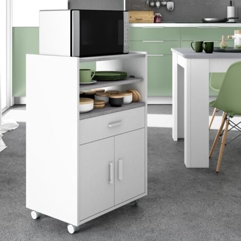 Mueble microondas Plutón bufe cocina aparador estilo moderno 59x40x92 cm