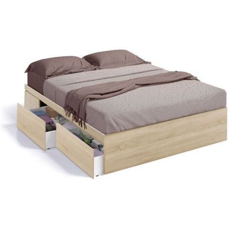 Cama Kendra Roble Canadian 156cm (ancho) x 37cm (alto)