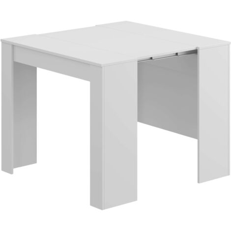Mesa Consola Extensible Train Multiestancia Estilo Contemporáneo en Color Blanco con 5 Posiciones 51-237x90 cm