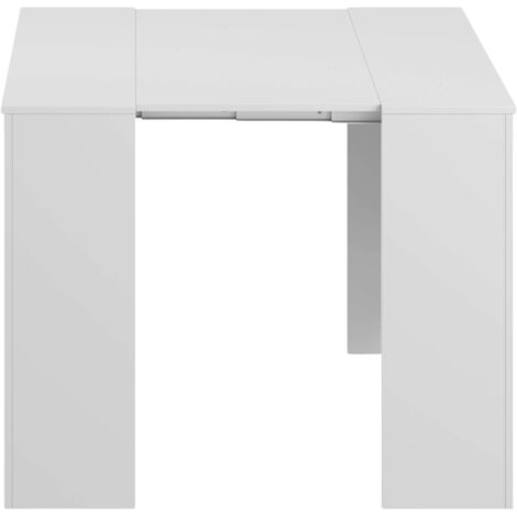 Mesa Consola Extensible Train Multiestancia Estilo Contemporáneo en Color Blanco con 5 Posiciones 51-237x90 cm