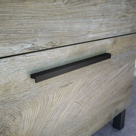 Mueble de baño Aruba 2 cajones + espejo color roble alaska estilo industrial 60x45 cm SIN Lavabo