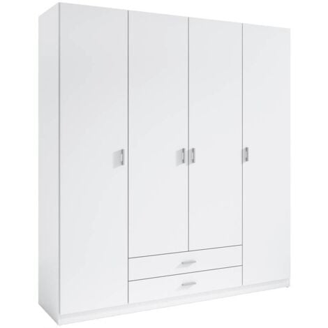 Armario ropero Huesa 3 puertas abatibles en blanco 215 cm(alto)150  cm(ancho)52 cm(largo)