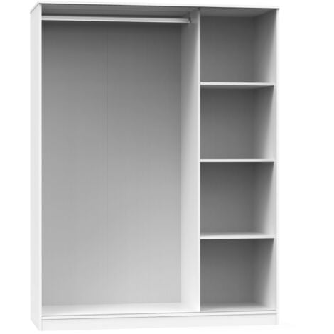 Armario Grande Tibet con 3 Puertas Correderas Roble Cambrian, Blanco Mate o Roble y Blanco 150x200cm
