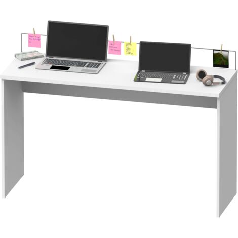 Mesa Escritorio Estudio Oficina Haley con Organizador Notas en Color Blanco 89x132x45 cm