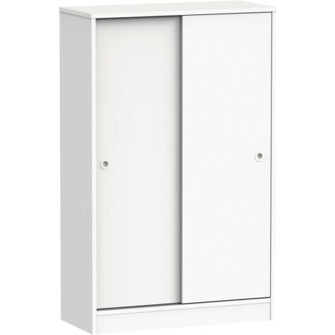 Armario Bajo Auxiliar Tibet Color Blanco Soft 2 Puertas 2 Estantes Almacenaje Mueble 120x74x33 cm