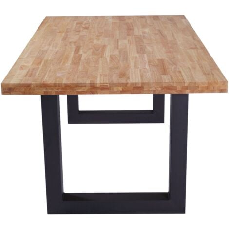 Mesa de comedor Lis en color roble nordish y negro diseño industrial para comedor 160x100x75 cm
