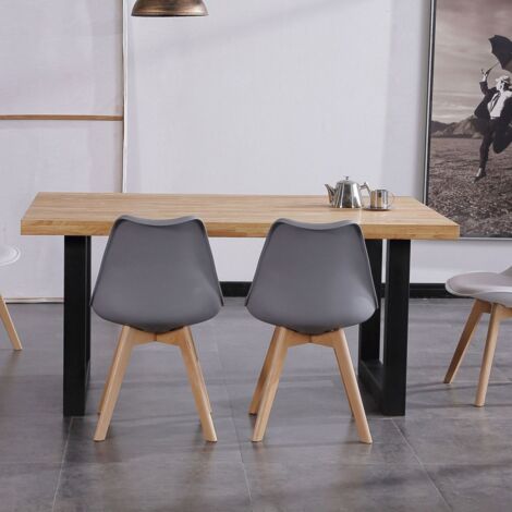 Mesa de comedor Lis en color roble nordish y negro diseño industrial para comedor 160x100x75 cm