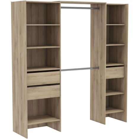 Vestidor Miami 2 Columnas Color Roble Kronberg Habitación Dormitorio Matrimonio Industrial 205x154-191x50cm