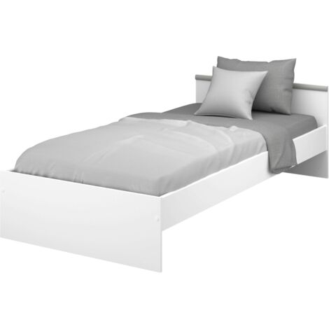 Cama Village juvenil 2 cajones 1 hueco color blanco y gris dormitorio habitación infantil 90x200 cm