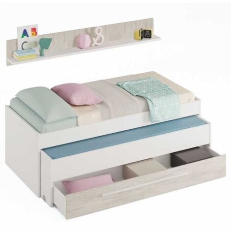 Pack Dormitorio Juvenil Completo - Color Roble Canadian Y Blanco con  Ofertas en Carrefour