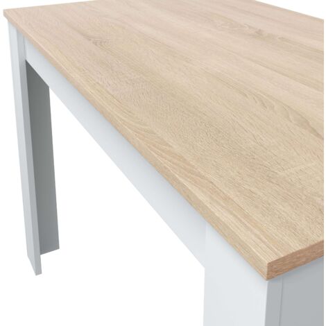 Mesa Fija de Cocina Cloe Auxiliar Color Roble y Blanco 78x109x67 cm