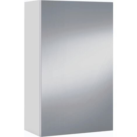 Pack de dos armarios con espejo + 3 estantes color blanco brillo aseo  almacenaje 100x65x21 cm