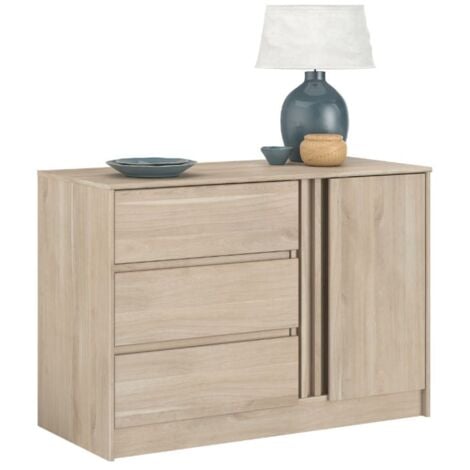 Cómoda dormitorio matrimonio color roble japones 3c 1p