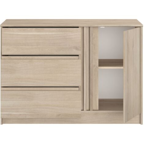 Cómoda dormitorio matrimonio color roble japones 3c 1p