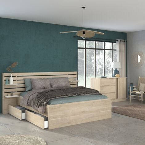 Cómoda dormitorio matrimonio color roble japones 3c 1p