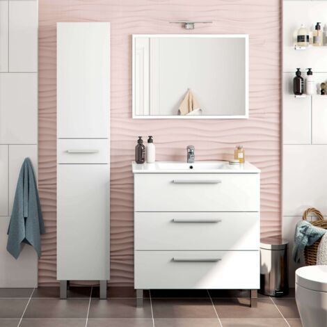 Columna de baño Athena color blanco 182x35x31 cm