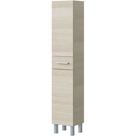 Columna de Baño Athena Estilo Natural 2 Puertas y 1 cajón Color Roble 182x35x31 cm