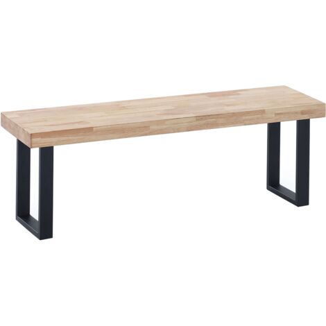 Banco Asiento Salón Comedor Indú Color Roble Nordish y Negro 120x47x34 cm