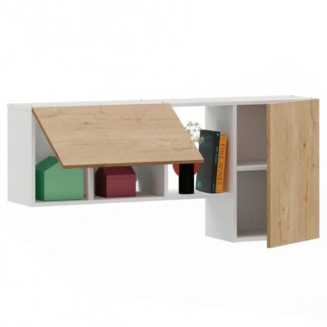 Módulo Salón Comedor en L Nilo Color Roble Gold y Blanco 60x130x32 cm