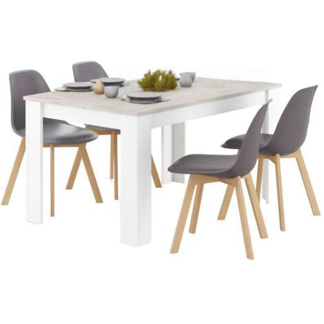 Pack Mesa y 4 sillas estilo Nórdico en Gris Cemento Estilo Moderno (1/5)