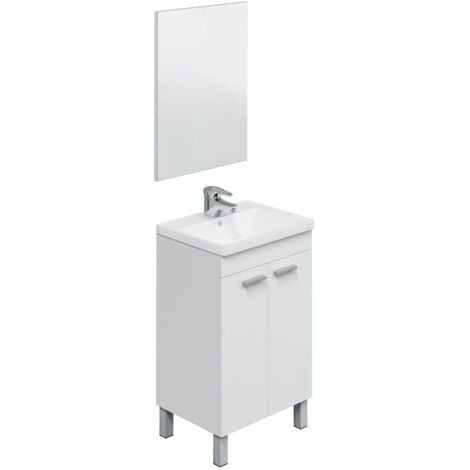Mueble de baño con espejo Camelia color blanco brillo 80x50 cm SIN LAVAMANOS