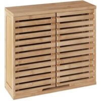Mueble Auxiliar 2 Puertas Sicela Marrón, Fabricado en Bambú, Moderno y Práctico, Para Cualquier Estancia, 52x59x20cm