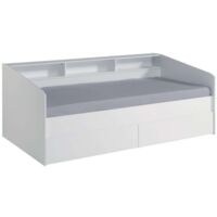 Cama Juvenil Style Color Blanco con cajones y estantes Personalizables habitacion Infantil Moderna 80x203x113cm