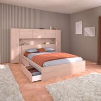 Pack Muebles de Dormitorio Matrimonio Estilo Industrial Moderno Baltic Color Roble Brooklyn