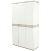 Armario de 3 Puertas con escobero 105 cm Titanium Plastiken Beige