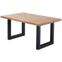 Mesa de comedor Lis en color roble nordish y negro diseño industrial para comedor 160x100x75 cm