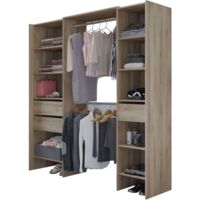 Vestidor Miami 2 Columnas Color Roble Kronberg Habitación Dormitorio Matrimonio Industrial 205x154-191x50cm