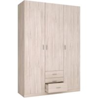 Armario ropero Roma 3 puertas 3 cajones dormitorio habitación color sahara moderno mueble 150x215 cm