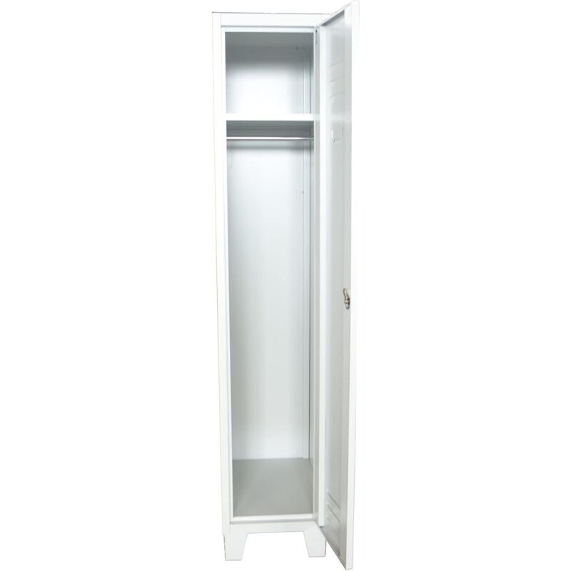 Armadio Spogliatoio 1 Posto - In Lamiera Verniciata, Dimensioni 36x34x180 Cm, Da Montare, Per Palestre E Spogliatoi