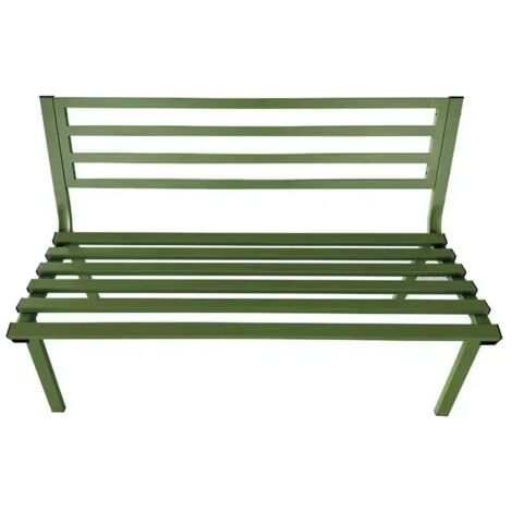 Panchina Verde per Esterno da Giardino in Acciaio 127x61x80 cm