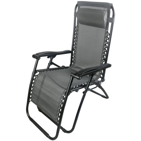 Garden Friend Sdraio Siesta pieghevole multiposizione 65x90x110h cm Grigio