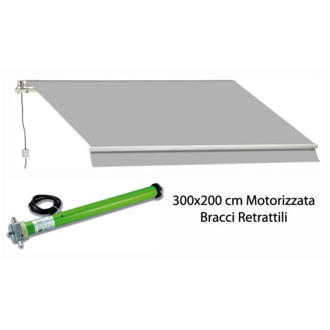 Garden Friend Tenda barra quadra motorizzata Cenere P. 200 L. 300