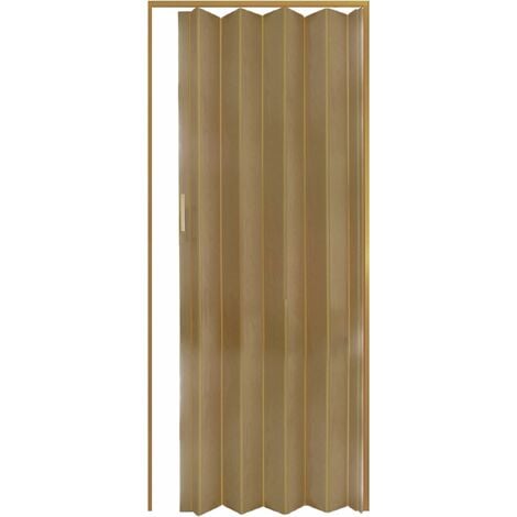 King Home Porta A Soffietto in PVC con maniglia in plastica e chiusura  magnetica noce 82x214h