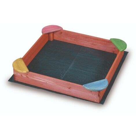 Sabbiera Legno Fantasy 100x100x17H cm Giochi Manualità Bambini Sabbia Giardino