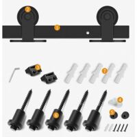 BINARIO IN KIT COLORE NERO PER PORTA 96X220 H cm LUNGHEZZA BINARIO: 200 cm