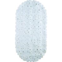 King Home TAPPETO INTERNO VASCA STONE BIANCO OVALE in PVC 67x34 cm