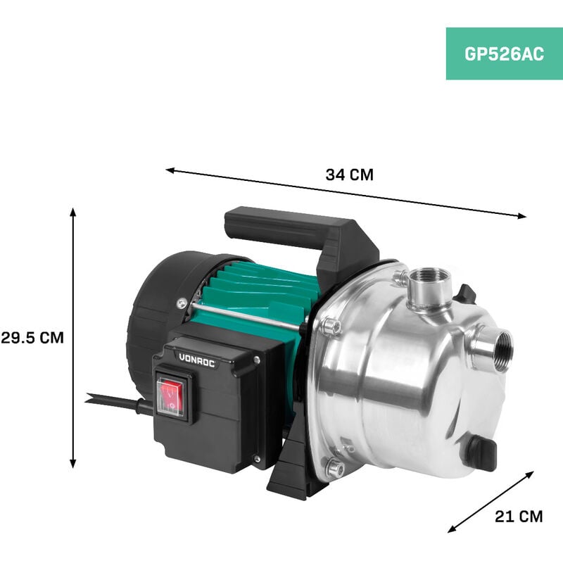 Hillvert Selbstansaugende Pumpe - 1000 W - 3,5 m³/h - Karbonstahl