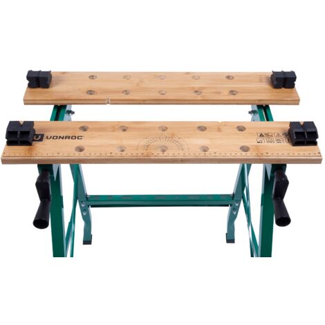 Klappwerkbank - Mit Bambus-Arbeitsplatte, maximale Belastbarkeit 150 kg