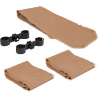VONROC Wasserdichtes Verbindungs-Set für Pavillon (4x3m) – Wetterfeste Verbindung mit Regenrinne – Beige