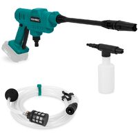 Kabelloser Hochdruckreiniger 20V – 24bar – 198 l/h – Inkl. 5m Saugschlauch, Reinigungsmittelflasche und einstellbarer Sprühdüse – Ohne Akku und Schnellladegerät