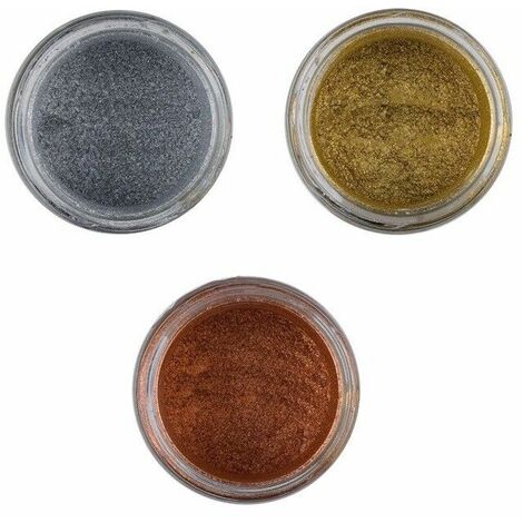 Set pigmenti metallici 3 colori per resina epossidica oro, argento,  bronzo/rame