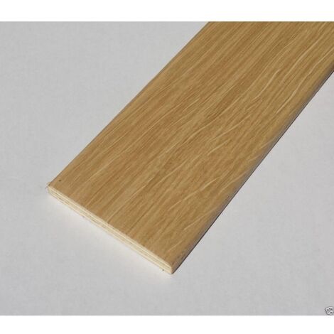 Coprifilo mostrina rovere piatta impiallacciata mm 70 x 10 x 2250 / 3000
