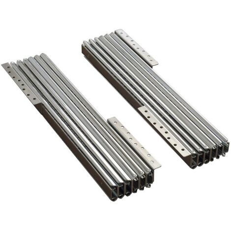 RAM – Guide allungabili telescopiche per tavoli estensibili e consolle – Acciaio laminato a freddo – Estrazione totale – Movimento silenzioso (1/4)
